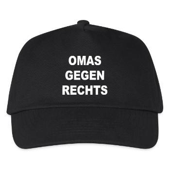omas gegen rechts - Kinder Basecap - Schwarz - Vorne