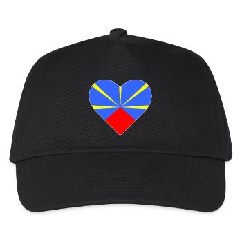Herz Flagge die Insel des Treffens - Kinder Basecap - Schwarz - Vorne