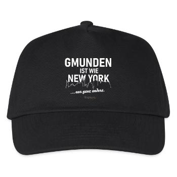 Gmunden ist wie New York - Kinder Basecap - Schwarz - Vorne