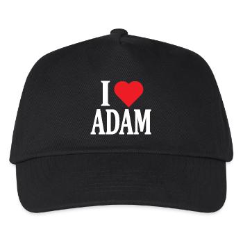 T-shirt I love Adam I love Adam t-shirt - Kids’ Baseball Cap - black - Front