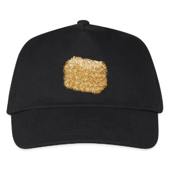 ein Strohballen in schimmernden goldenen Farben - Kinder Basecap - Schwarz - Vorne