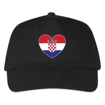 Croatia Flag Heart - Kids’ Baseball Cap - black - Front