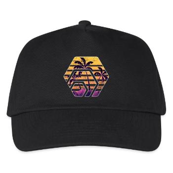 Hex token sonnenuntergang, hex palm beach sunset - Kinder Basecap - Schwarz - Vorne