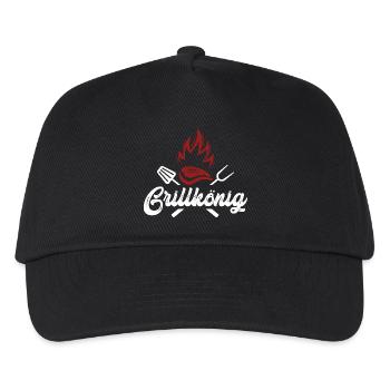 Feurige Grillkunst Illustration Grillen Hobby - Kinder Basecap - Schwarz - Vorne