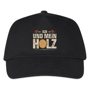 Holzfäller Ich Und Mein Holz - Kinder Basecap - Schwarz - Vorne