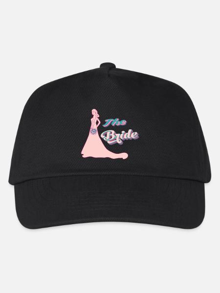 the bride retro pink typographie and silhouette - Kids’ Baseball Cap - black
