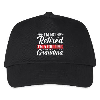 Retro Vintage Granny Motiv Design - Kinder Basecap - Schwarz - Vorne