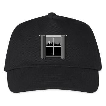 Rideau de fenêtre de grande ville la nuit - Casquette de baseball Enfant - noir - Devant
