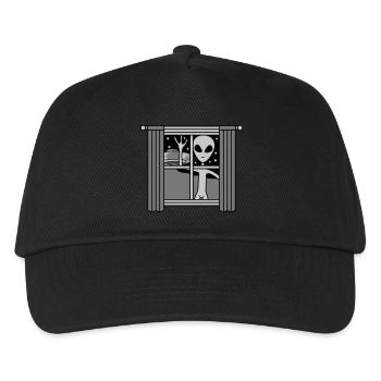 Fenster Ufo Alien nachts - Kinder Basecap - Schwarz - Vorne