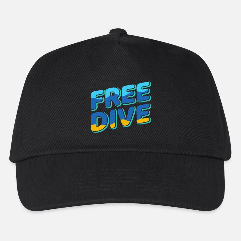 Freedive - One Breath Diving - Freediving World - Kinder Basecap - Schwarz