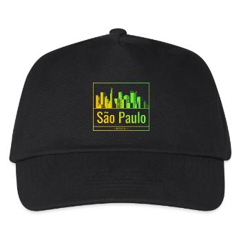 São Paulo skyline in neon gradient - Kids’ Baseball Cap - black - Front