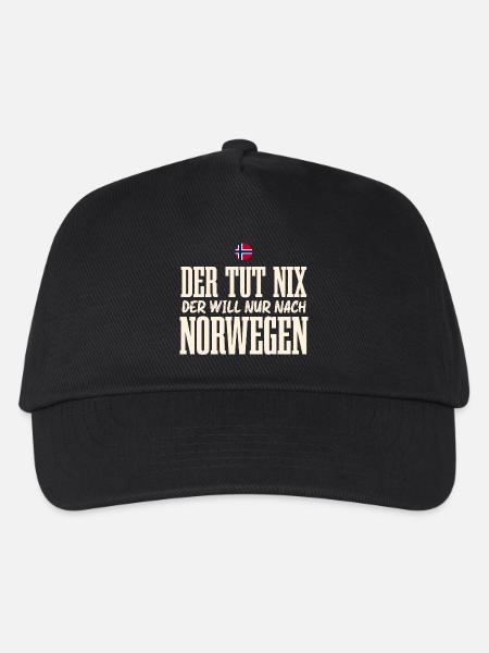 Norwegen - Kinder Basecap - Schwarz
