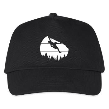 Bergsteiger Wald Bäume Felsen - Kinder Basecap - Schwarz - Vorne