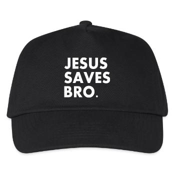 Jesus saves bro - Kids’ Baseball Cap - black - Front