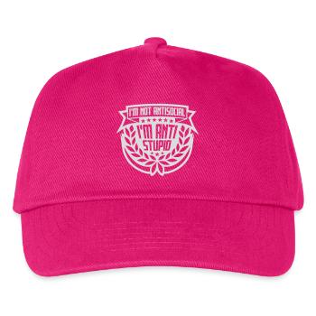 not antisocial anti stupid - Kids’ Baseball Cap - fuchsia - Front