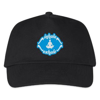 inhale exhale yoga Zitat - Kinder Basecap - Schwarz - Vorne