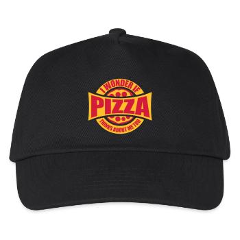 pizza thinks about me - Kids’ Baseball Cap - black - Front