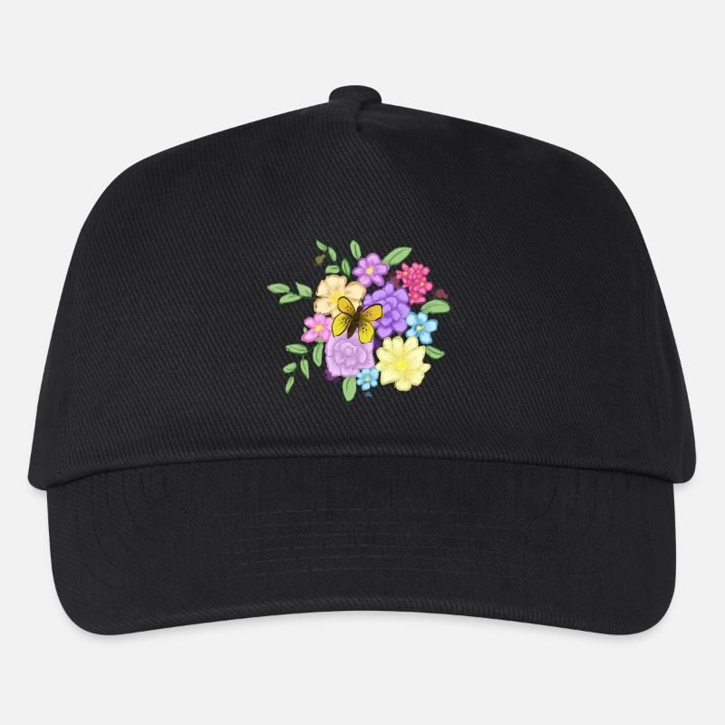 Blumenstrauß - Kinder Basecap - Schwarz