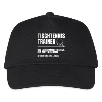 Tischtennis Trainer Definition - Kinder Basecap - Schwarz - Vorne