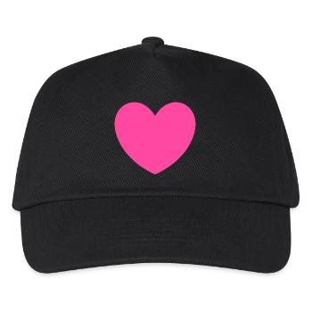 Valentinstag Rosa Herz, Valentinstag - Kinder Basecap - Schwarz - Vorne