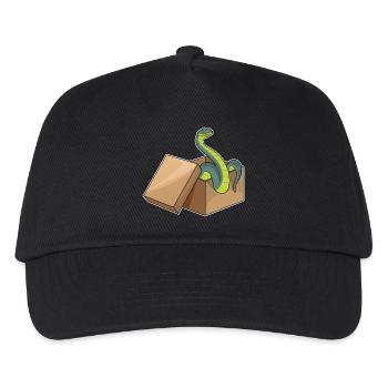 Schlange Karton - Kinder Basecap - Schwarz - Vorne