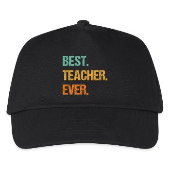 Best Teacher Ever Motivational Tee - Kids’ Baseball Cap - black - Front