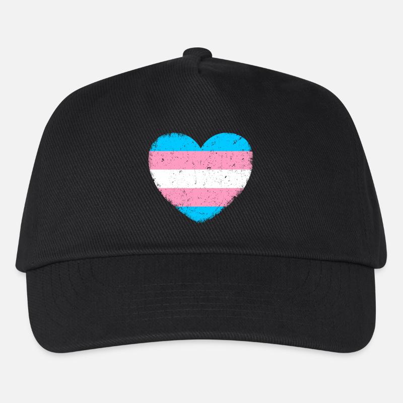 Trans* Herz | Im Vintage-Style - Kinder Basecap - Schwarz