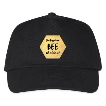 Bienen Waben Gold Honig Natur Klimaschutz Quote - Kinder Basecap - Schwarz - Vorne