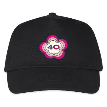 40. 40 JAHRE. 40-JÄHRIGES JUBILÄUM. GEBURTSTAG 40 JAHRE. - Kinder Basecap - Schwarz - Vorne