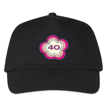 40. 40 JAHRE. 40-JÄHRIGES JUBILÄUM. GEBURTSTAG 40 JAHRE. - Kinder Basecap - Schwarz - Vorne