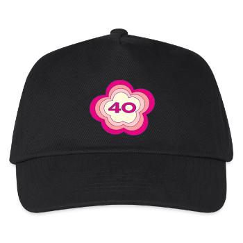 40. 40 JAHRE. 40-JÄHRIGES JUBILÄUM. GEBURTSTAG 40 JAHRE. - Kinder Basecap - Schwarz - Vorne