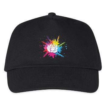 Fleur blanche et explosion multicolore - Casquette de baseball Enfant - noir - Devant