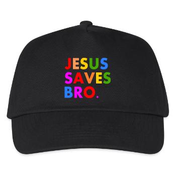 Jesus saves bro - Kids’ Baseball Cap - black - Front