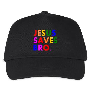 Jesus saves bro - Kids’ Baseball Cap - black - Front