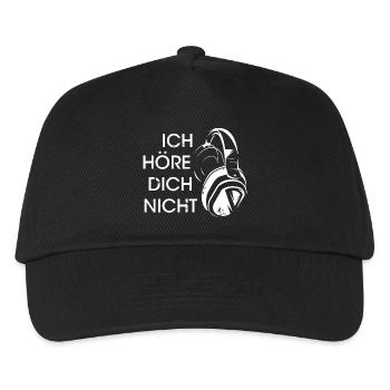 ich höre dich nicht kopfhörer zocker zocken game - Kinder Basecap - Schwarz - Vorne