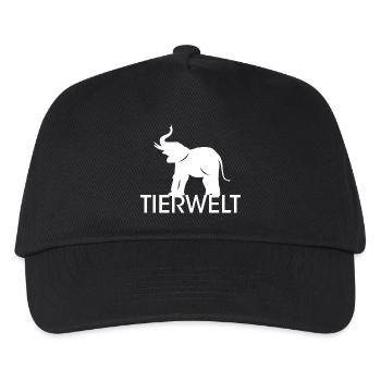 Tierwelt Elefant Symbol Logo Rüssel Tiere Icon - Kinder Basecap - Schwarz - Vorne
