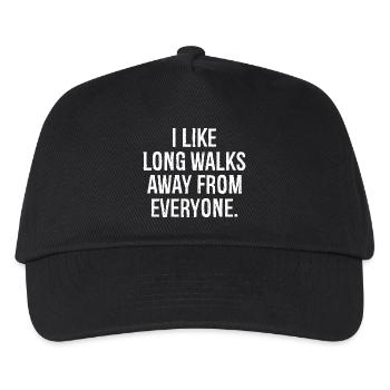 I like long walks away from everyone funny shirt - Casquette de baseball Enfant - noir - Devant