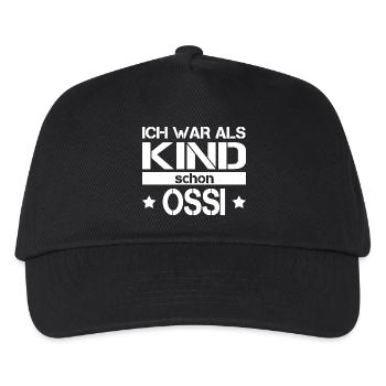 Ich war als Kind schon Ossi | Ostalgie Spruch - Kinder Basecap - Schwarz - Vorne