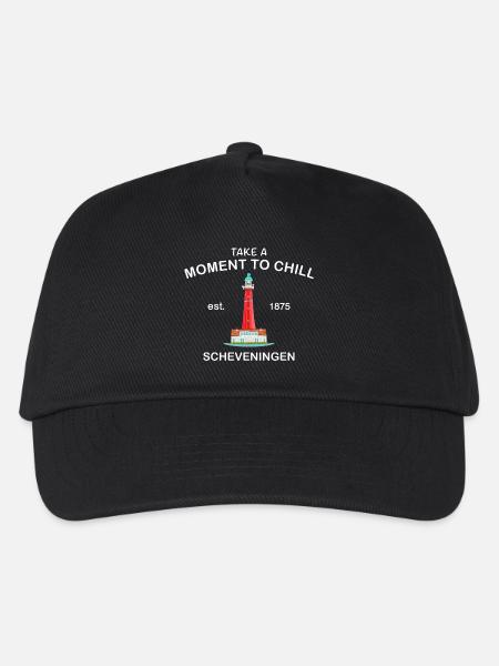Scheveningen, Den Haag, Moment to chill, Zeichnung - Kinder Basecap - Schwarz