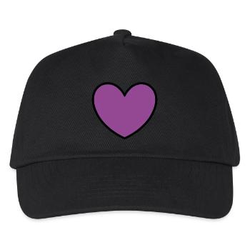 Herz violett schwarz Valentinstag - Kinder Basecap - Schwarz - Vorne