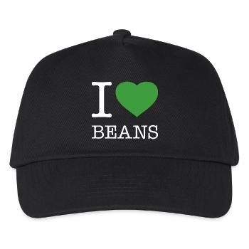 I LOVE BEANS Bohnen - Kinder Basecap - Schwarz - Vorne