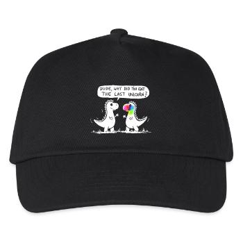 dino last unicorn lustig dinosaurier geschenk - Kinder Basecap - Schwarz - Vorne