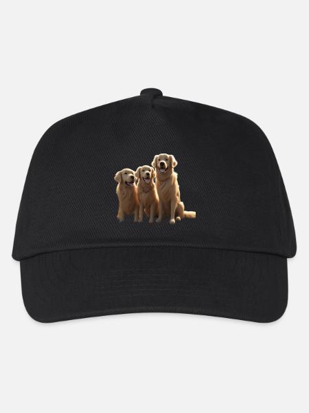 Trio der drei Golden Retriever - Kinder Basecap - Schwarz