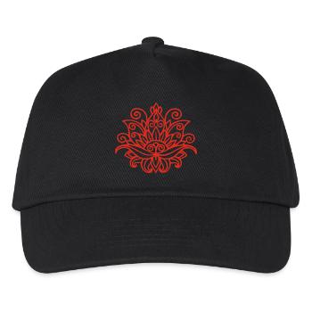 Roter Lotus Mandala - Kinder Basecap - Schwarz - Vorne