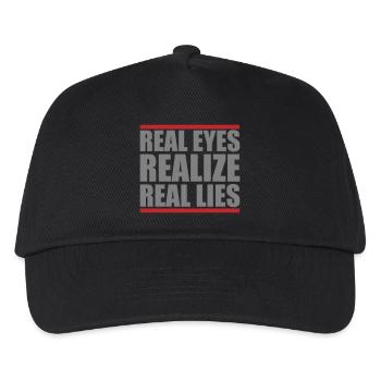 realize real eyes reall lies | Farben änderbar - Kinder Basecap - Schwarz - Vorne