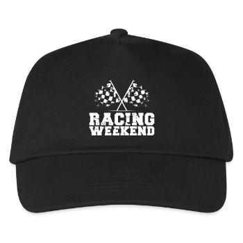 Voitures de week-end de course Symbole de course Drapeau - Casquette de baseball Enfant - noir - Devant