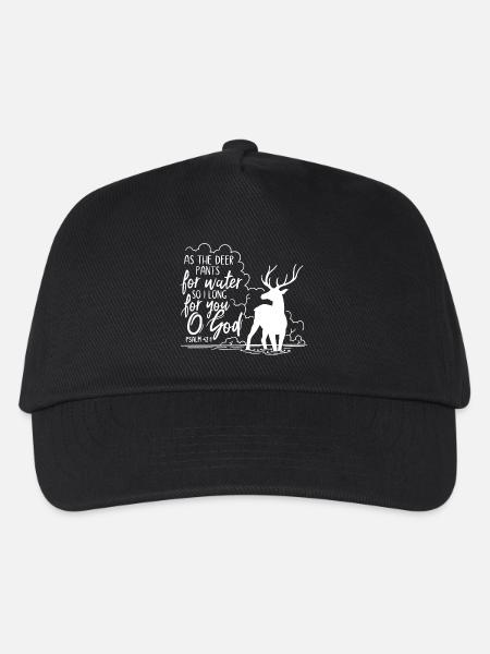 As the deer pants for water - Kinder Basecap - Schwarz