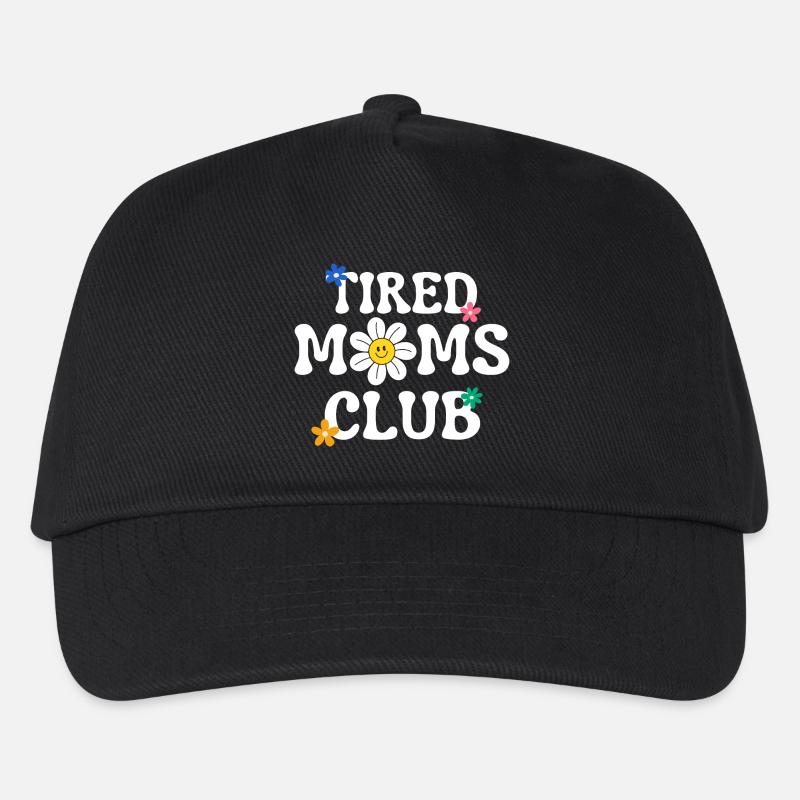 Müde Mütter Club mit groovigem Text - Kinder Basecap - Schwarz