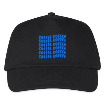 Coffee Coffee Blau - Kinder Basecap - Schwarz - Vorne