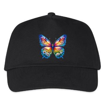 Butterfly flowers daisy daisies - Kids’ Baseball Cap - black - Front